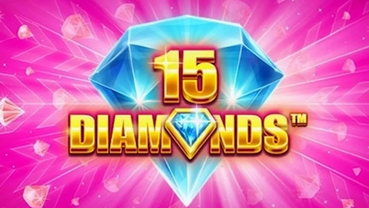 Tampilan visual mesin slot 15 Diamonds dengan latar belakang berkilau
