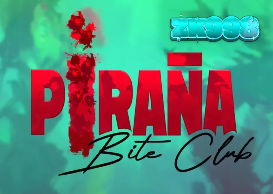 Tampilan visual slot Piranha Bite Club dengan tema pin-up retro dan piranha
